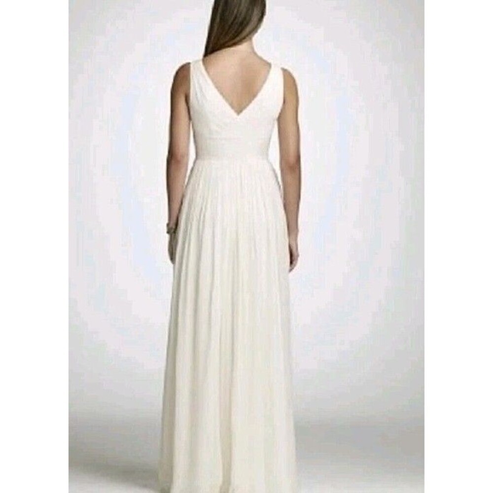 J.Crew Sophia Gown Silk Chiffon Size 2 Ivory 19836 Lined Beach Wedding Formal - Picture 2 of 13